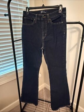 GAP Dark Wash High-Rise Flared Jeans